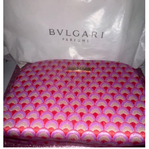 Bvlgari Scallop Pattern Embroidered Cosmetic Case/Make-up Bag - Picture 13 of 16